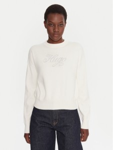 HUGO Sweter Slogix_B 50548145 Beżowy Relaxed Fit