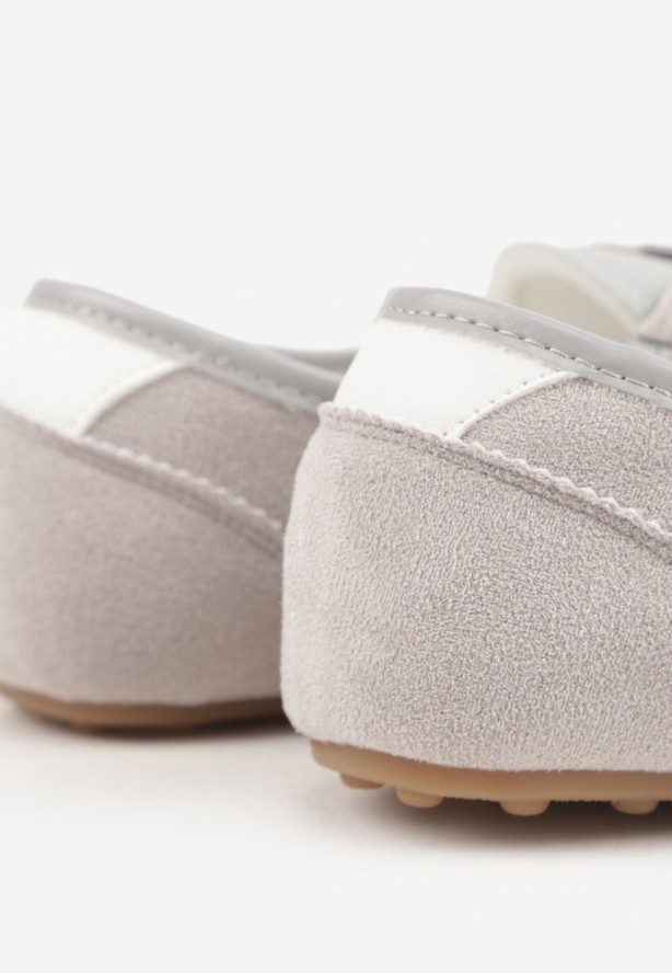 Szare Sneakersy z Imitacji Zamszu w Stylu Kultowych Tenisówek Aelliana