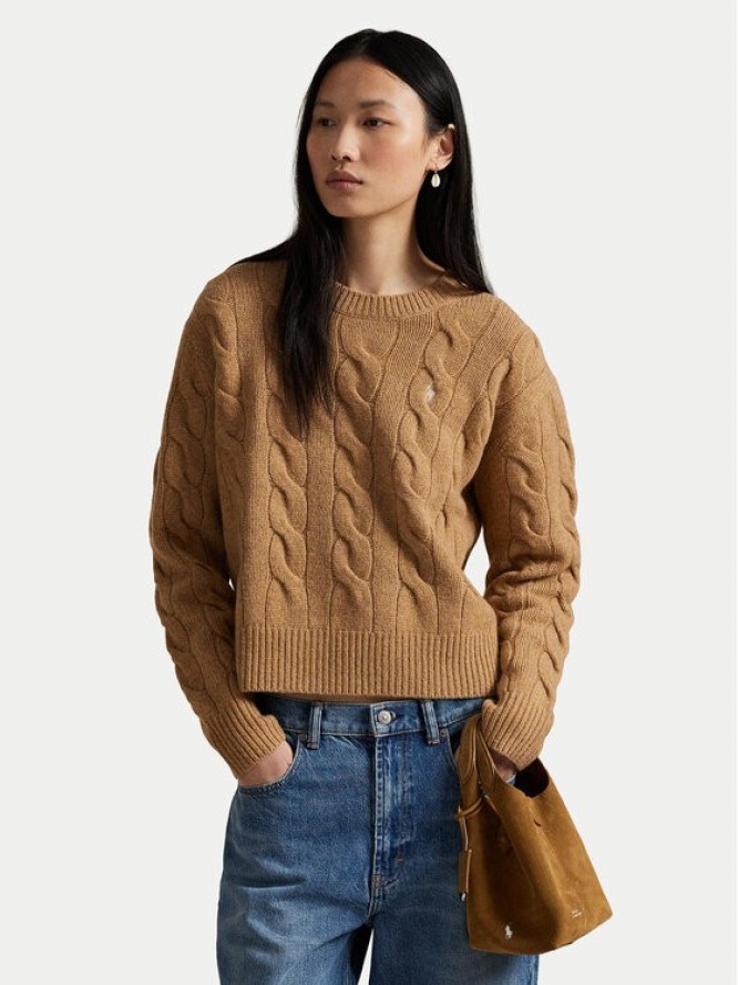 Polo Ralph Lauren Sweter 211A91216005 Beżowy Straight Fit