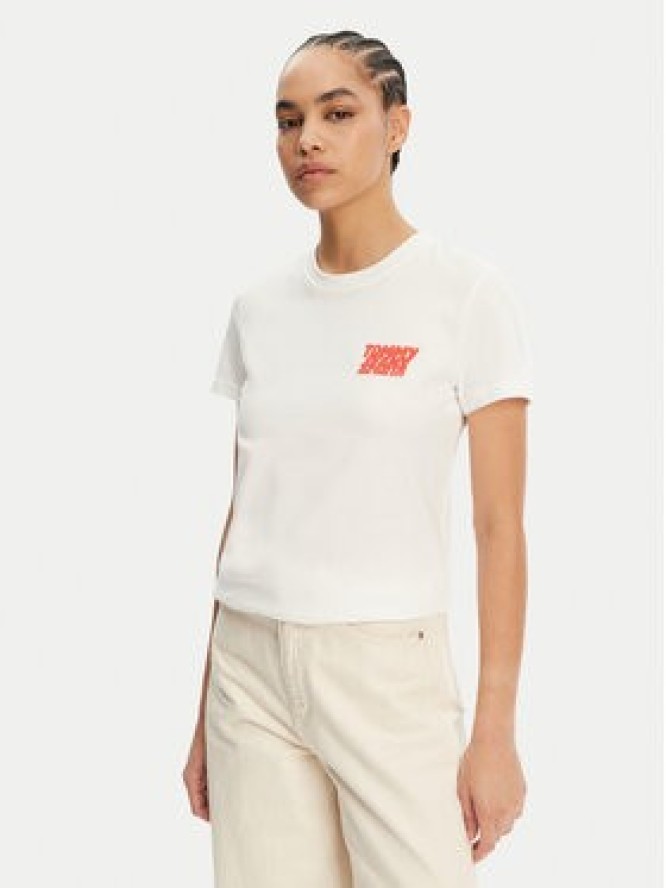 Tommy Jeans T-Shirt Bubble DW0DW21338 Biały Regular Fit
