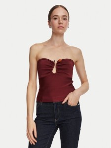Guess Top W6YR37 Z1042 Bordowy Slim Fit