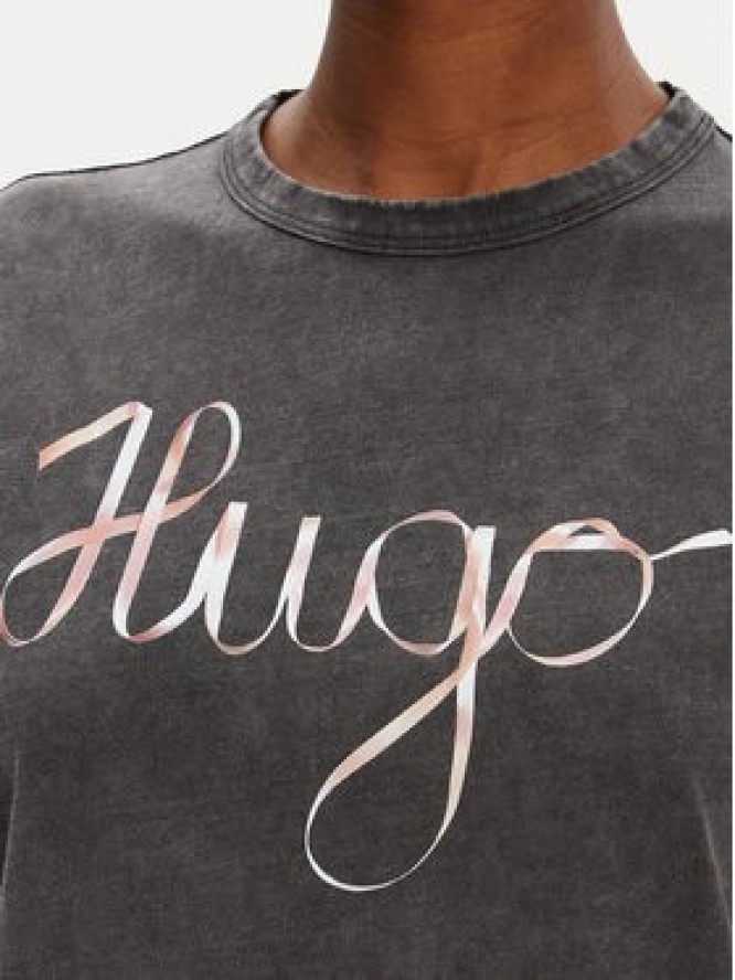 HUGO T-Shirt Damacia_5 50544868 Czarny Regular Fit