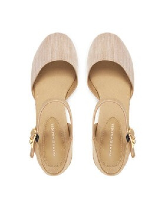 Tommy Hilfiger Espadryle Chambray Mid Wedge Espad FW0FW08477 Beżowy