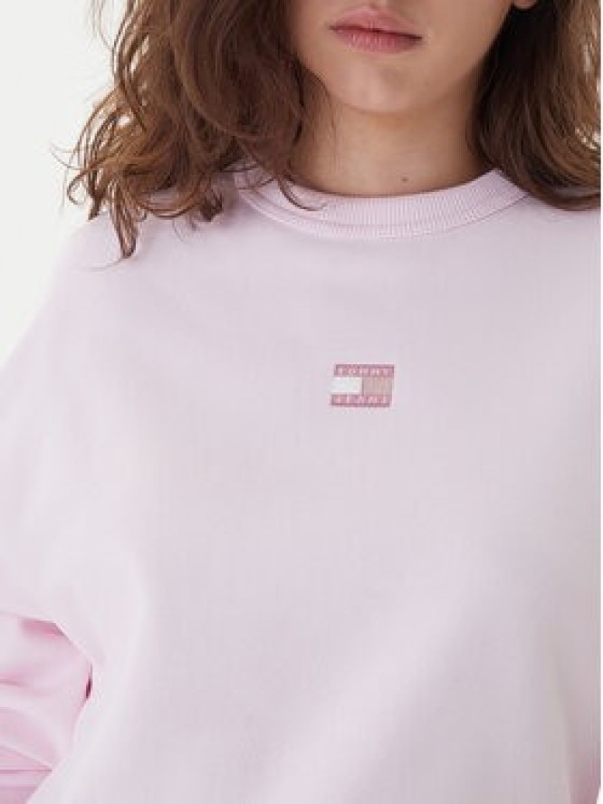 Tommy Jeans Bluza Badge DW0DW17325 Różowy Regular Fit