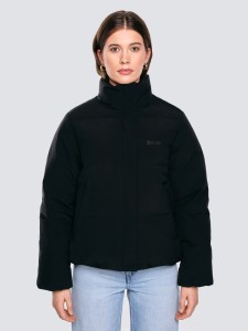 Kurtka damska oversize puchowa z naturalnym wypełnieniem czarna Dalia 906