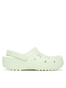 Crocs Klapki Classic Floral Cut-Out Clog 210927 Zielony