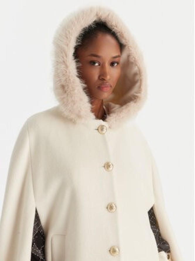 YES LONDON Płaszcz wełniany CD1223ECO Écru Regular Fit