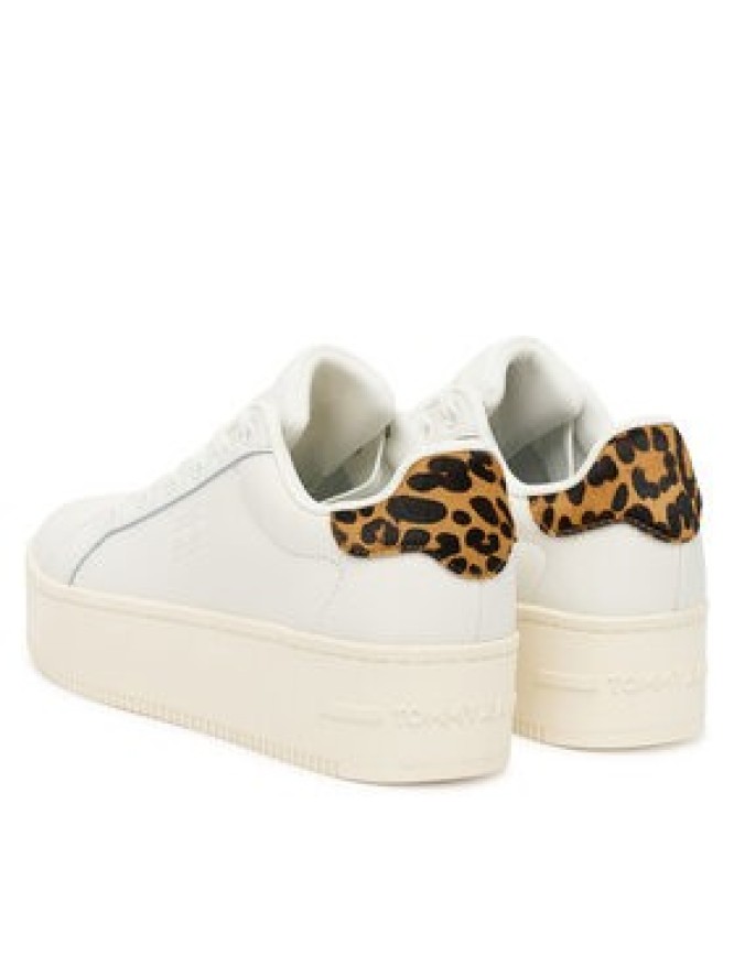 Tommy Jeans Sneakersy Tjw Flatform Leopard Sneaker EN0EN02930 Biały