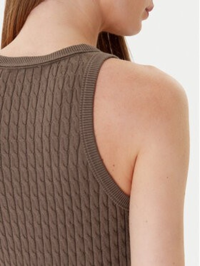 Tommy Hilfiger Top WW0WW45706 Brązowy Slim Fit