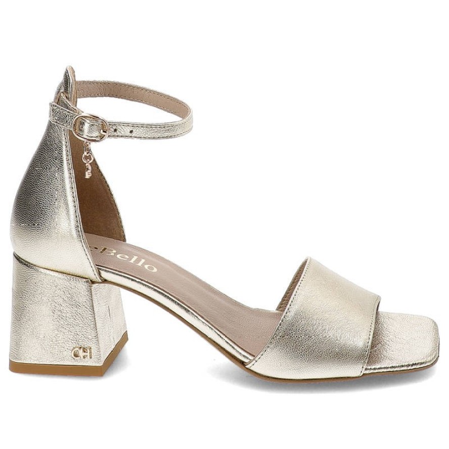 Złote Sandały Chebello Eleganckie Obuwie Damskie