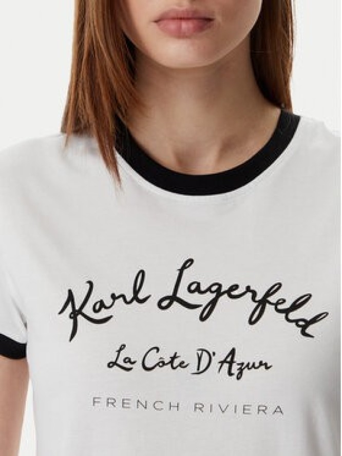 KARL LAGERFELD T-Shirt B2W17021 Biały Slim Fit