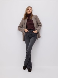 Jeansy flare - szary