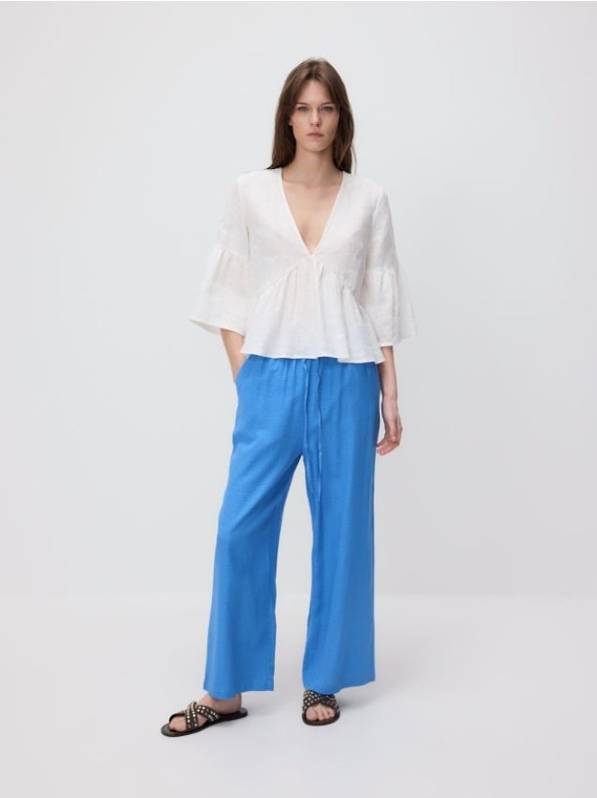 Spodnie palazzo - niebieski