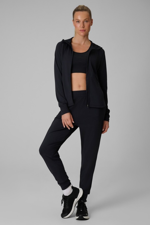 4F Bluza treningowa regular z kapturem damska - czarna S