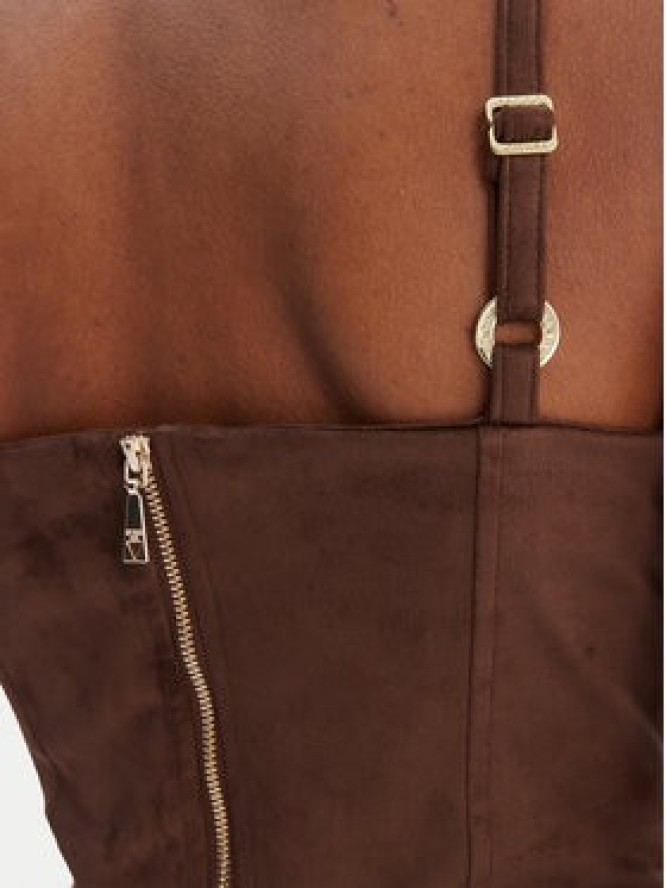 Guess Top W6RH03 WJ472 Brązowy Slim Fit