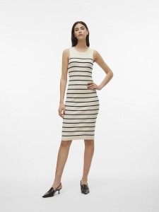 Vero Moda Sukienka dzianinowa w kolorze beżowym rozmiar: L