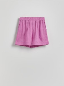 Lniane szorty - fioletowy