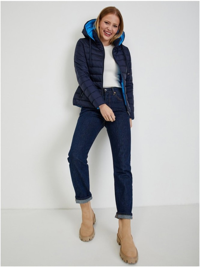 orsay Kurtka pikowana w kolorze granatowym rozmiar: 38