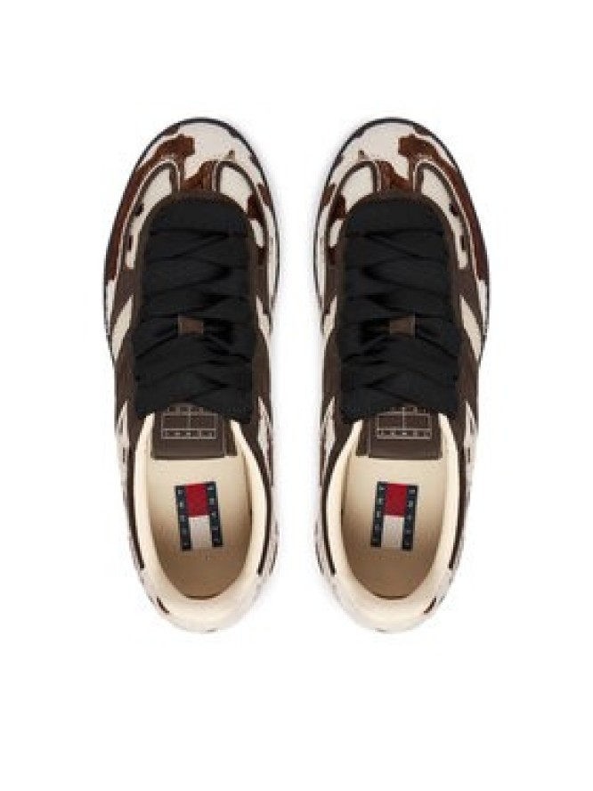 Tommy Jeans Sneakersy The Greenwich Edge Calf Hair EN0EN03007 Brązowy