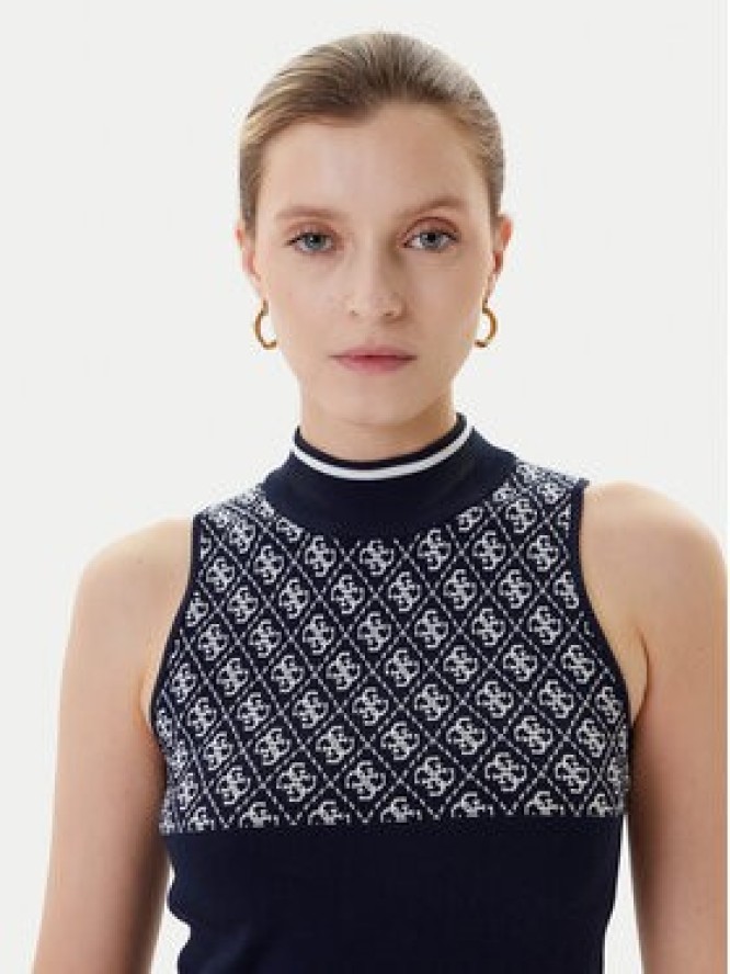 Guess Sweter W3YR26 Z37K0 Granatowy Regular Fit