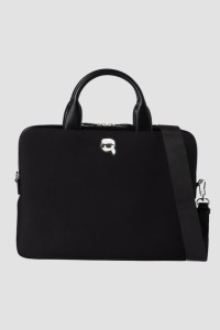 KARL LAGERFELD Czarna torba na laptopa Ikon Neop