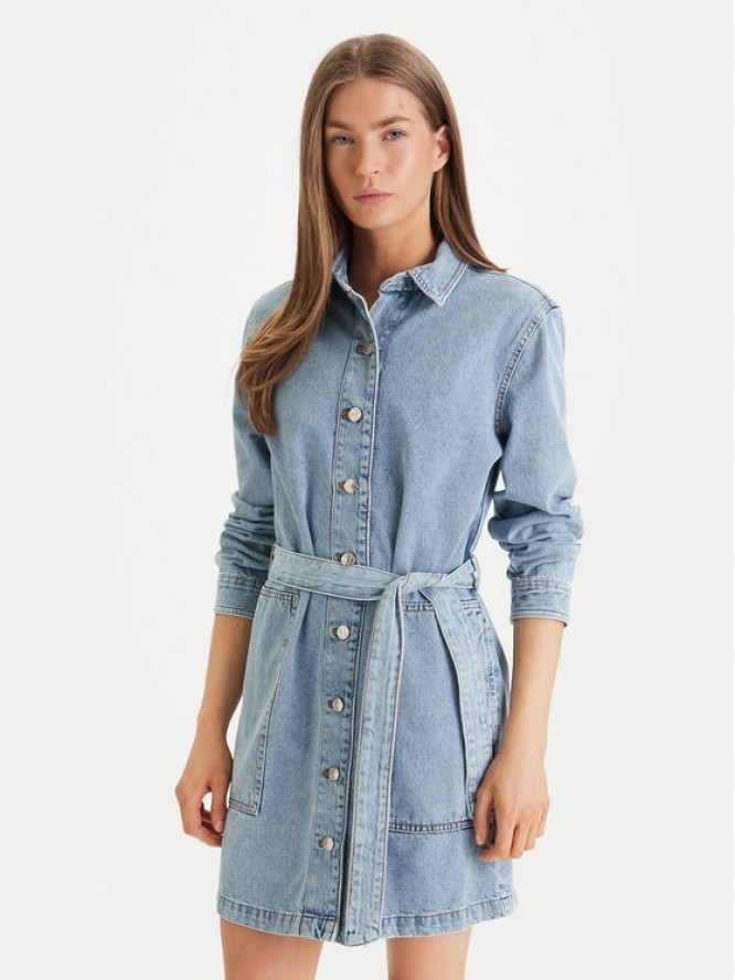 Calvin Klein Jeans Sukienka jeansowa LV047F671G Niebieski Regular Fit