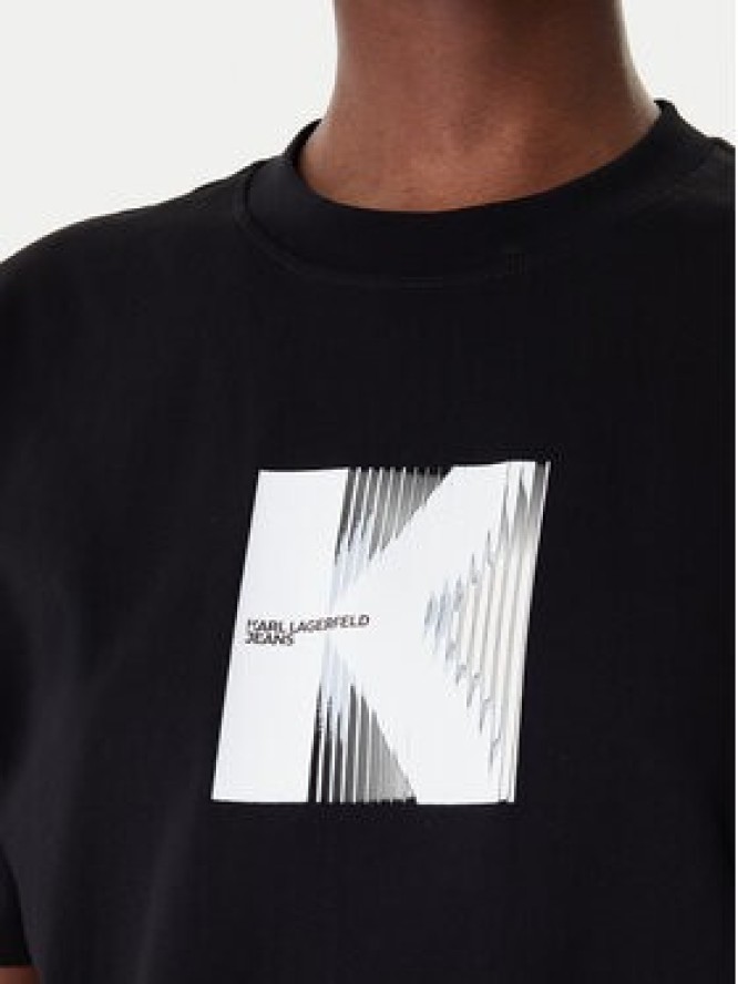 Karl Lagerfeld Jeans T-Shirt B1W17055 Czarny Relaxed Fit