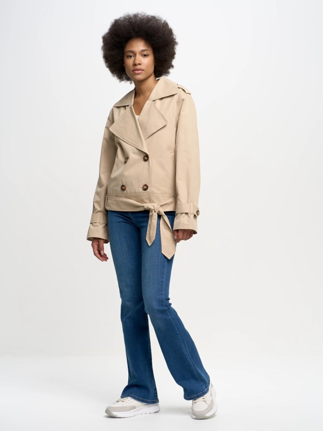 Trencz damski krótki beżowy Barretta 801