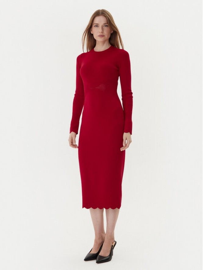 TWINSET Sukienka dzianinowa 252TP3040 Czerwony Slim Fit