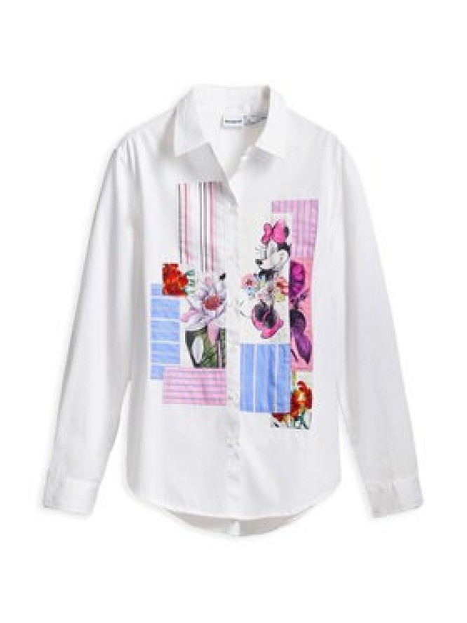 Desigual Koszula Flowers Minnie 25SWCW24 Biały Regular Fit