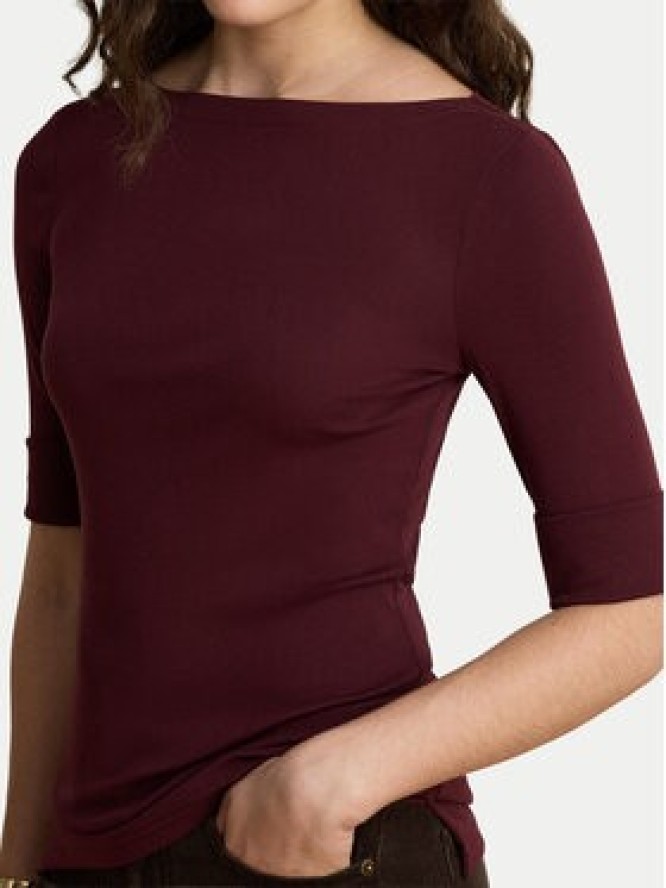 LAUREN RALPH LAUREN Bluzka 200654963196 Bordowy Slim Fit