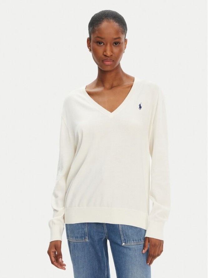 Polo Ralph Lauren Sweter 211972105002 Écru Straight Fit