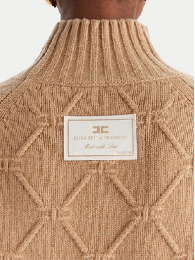 Elisabetta Franchi Sweter MK-55T-57E2 Brązowy Regular Fit