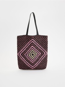 Pleciona torebka shopper - wielobarwny