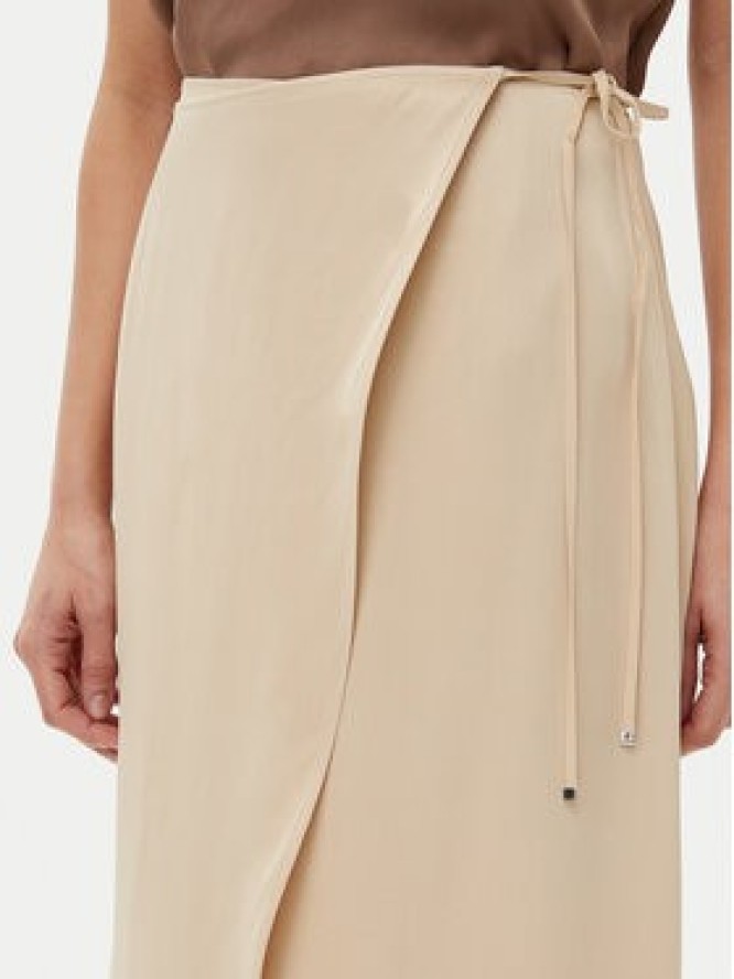 BOSS Spódnica midi Vamarni 50538116 Beżowy Regular Fit