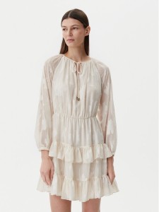 Liu Jo Sukienka letnia WA5321 T4304 Écru Regular Fit