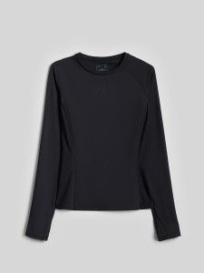 4F Longsleeve do jogi slim szybkoschnący damski - czarny XS
