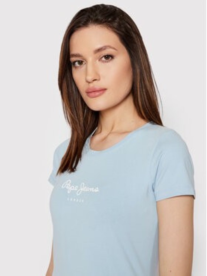 Pepe Jeans T-Shirt New Virgina PL505202 Niebieski Slim Fit