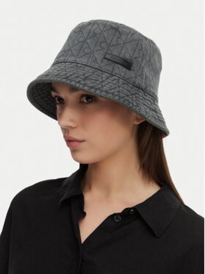 Calvin Klein Kapelusz Denim Emblem Burnout Bucket LV04F5043G Szary