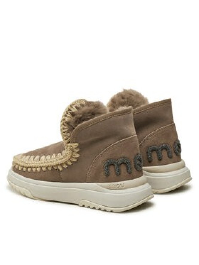 Mou Śniegowce Eskimo Jogger Glitter Logo FW421001A Brązowy