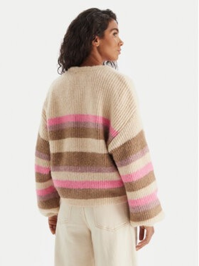 Roxy Kardigan Marble Tiles Stripe ERJSW03669 Beżowy Regular Fit