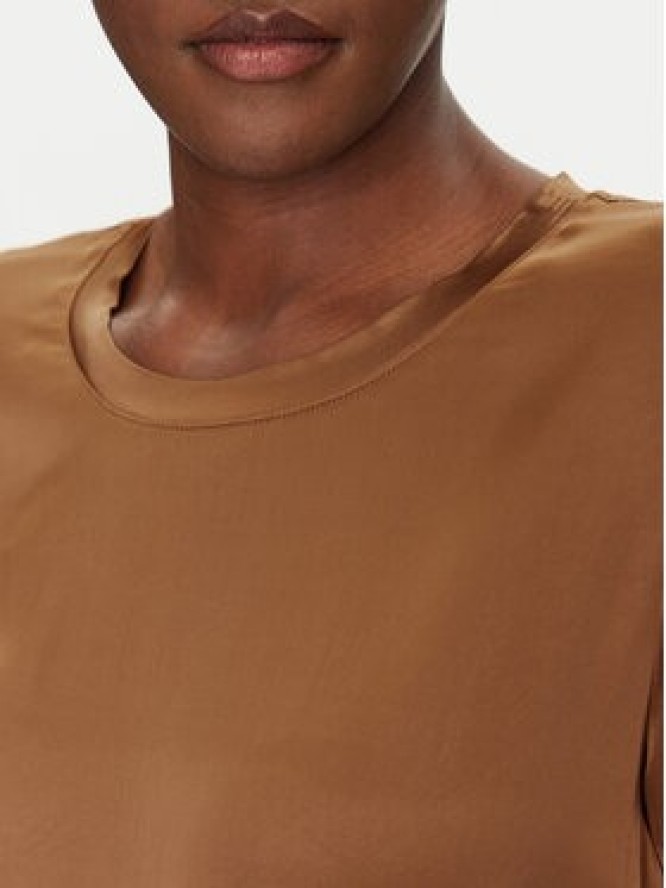 ViCOLO Bluzka TD0007 Brązowy Relaxed Fit