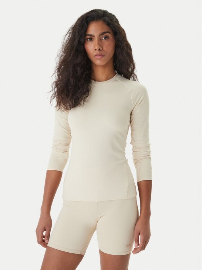 Reebok Koszulka techniczna Reebok x Ewa Chodakowska Moni RK25614CCW Beżowy Slim Fit