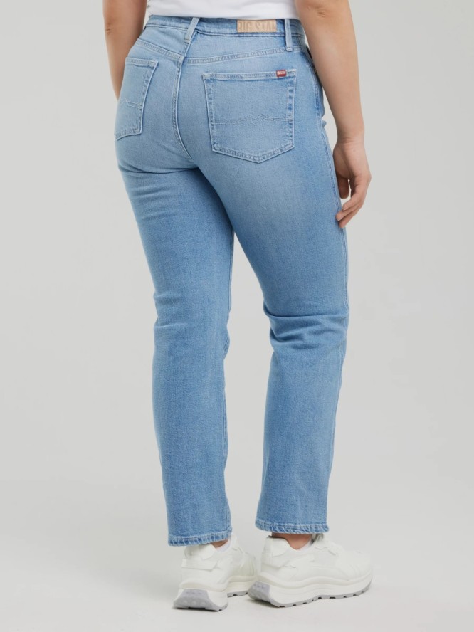 Jeansy damskie z prostą nogawką jasnoniebieskie Myrra 113