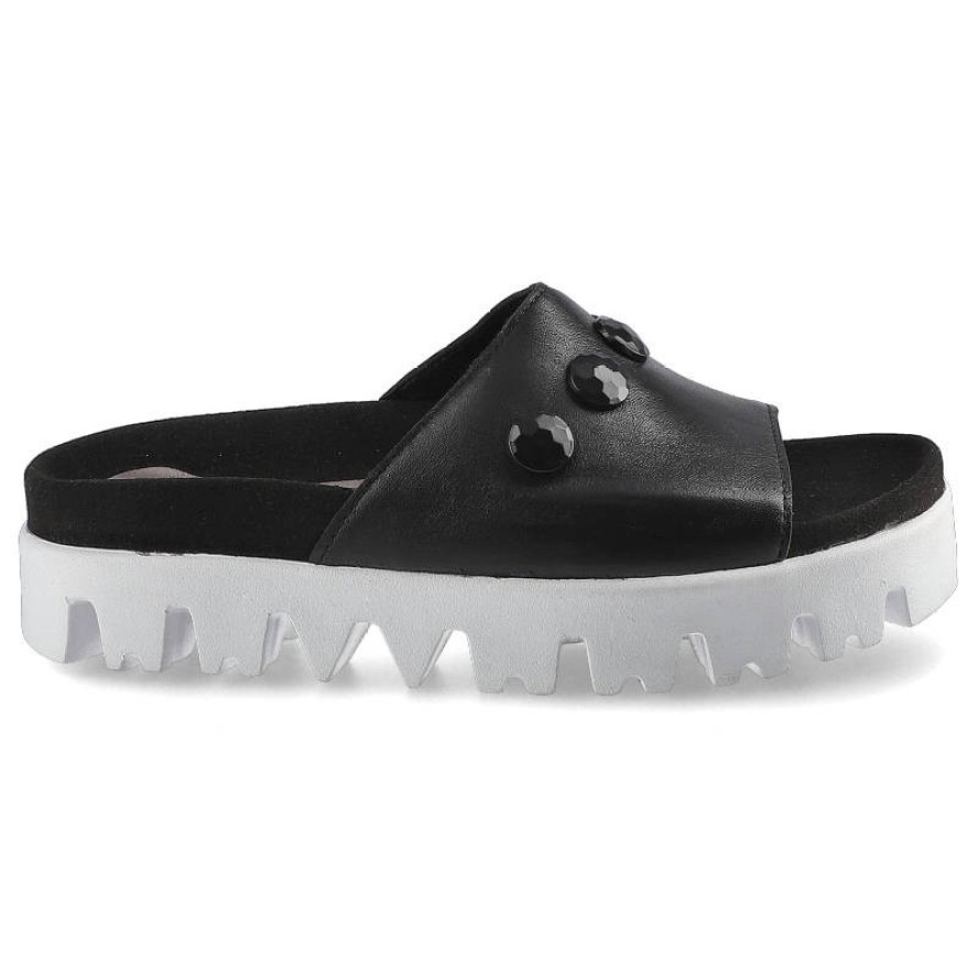 Czarne Klapki Simen Damskie Wygodne Buty