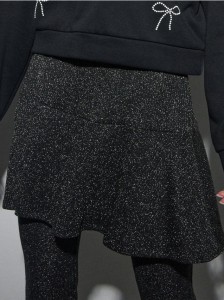 Prążkowana spódnica mini - czarny