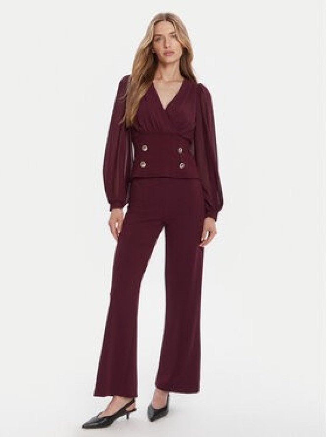 Rinascimento Bluzka CFC0126180003 Bordowy Regular Fit