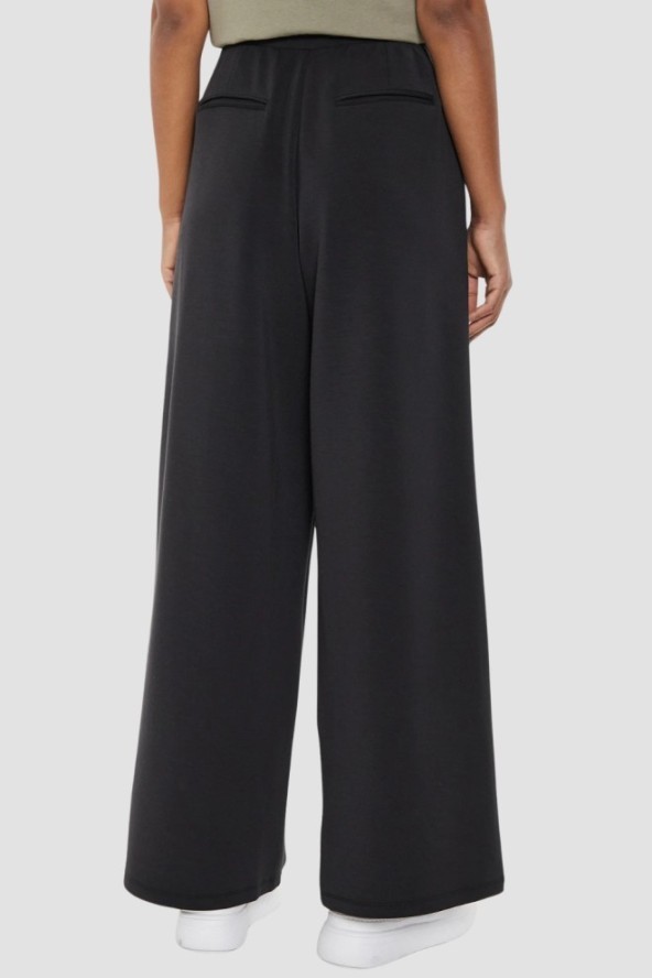 GUESS Czarne damskie spodnie dresowe Olympe Wide Leg, Rozmiar L