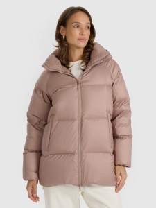 4F Kurtka puchowa z wypełnieniem naturalnym damska - beżowa XL
