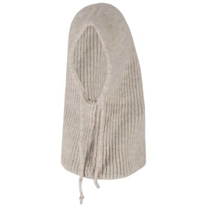Damska kominiarka dzianinowa z kapturem wełniana biała